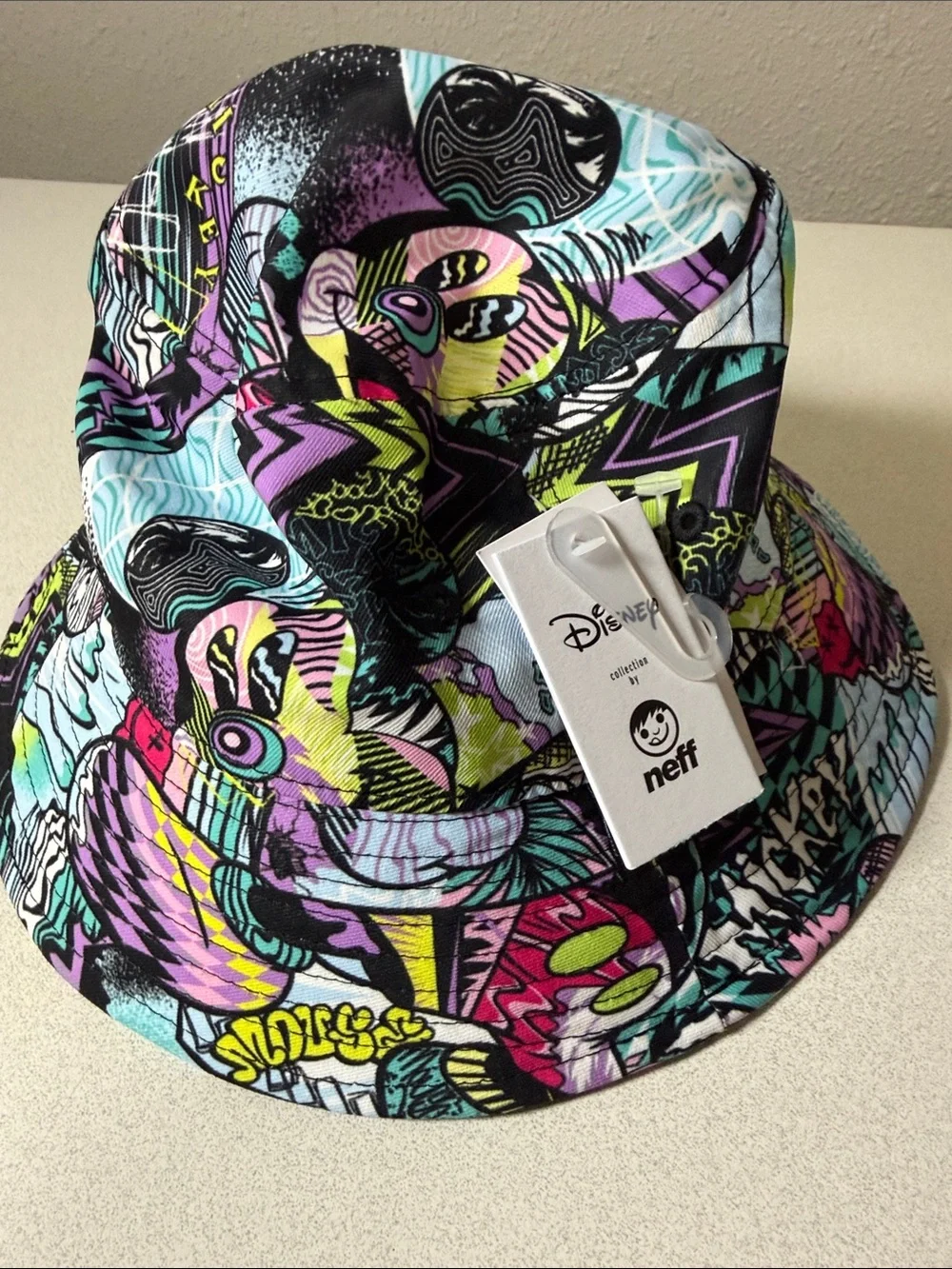 Disney Multicolor Graphic Mickey Bucket Hat - Neon Accents